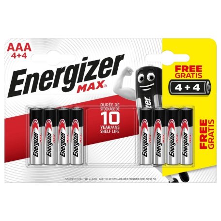 Energizer Max  8AAA Elem micro AAA 1,5V BL8 (8 db/csomag)