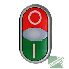   SCHRACK MM216700 Kettős világító nyomógomb Zöld I / piros 0, fehér jelzőlámpával