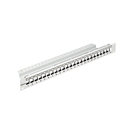 SCHRACK HSER0240GP Patch panel 24xRJ45 aljzatmodul üres 1U RAL7035 19"