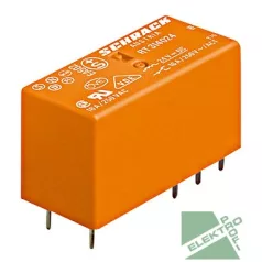 SCHRACK RT424024 RT printrelé, 2v, tek. 24VDC, 8A, AgNi 90/10, pin 5mm