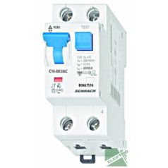 SCHRACK BO667516 Vezetékvédő kapcsoló C 16A, 30mA, 1+N, AC, 6kA