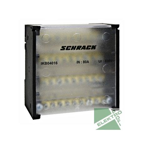 SCHRACK IKB04016 Csatlakozó blokk, 4 pólusú 80A, be 4x16mm, ki 4x(8x10)mm