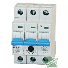 SCHRACK BE400309 Motorvédőkapcsoló 4,0-6,3A, 3 pólusú, 3KE