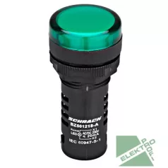 SCHRACK BZ501218-B Kompakt jelzőlámpa, LED, 230V AC/DC, zöld