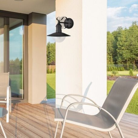 Rábalux 8680 Oslo kültéri fali lámpa, matt fekete, E27, 60W, IP44