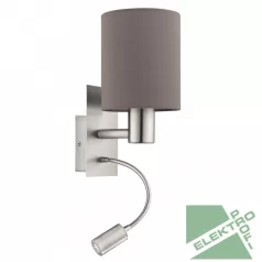 Eglo 96481 fali lámpa E27 40W+3,5W LED matt nikkel/fekete 3000K 380Lm PASTERI