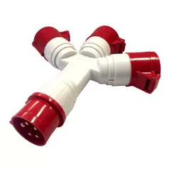   Tracon TICS-1025 Ipari elosztó-csatlakozóaljzat 16A, 1x3P+N+E 6h/3x3P+N+E 6h, IP44