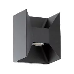   Eglo 93319 Kültéri LED fali lámpa 2x2,5W 360lm 14x18x10,5cm 3000K alumínium öntvény fekete IP44