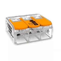   WAGO 221-613 COMPACT vezeték-összekötő, minden vezetéktípushoz max 6mm2, átlátszó