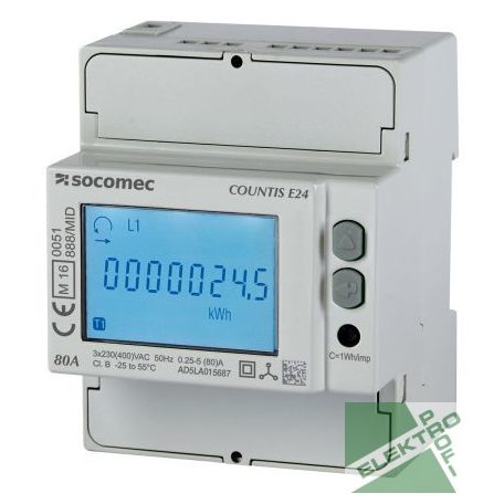 SOCOMEC 48503051 SOCOMEC COUNTIS E24 Fogyasztásmérő 3f.80A MID