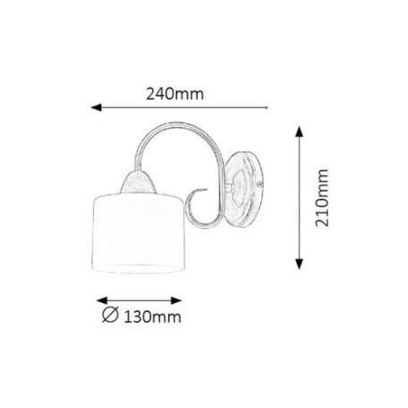 Rábalux 7274 Edith fali lámpa, bronz, 1xE27/60W/230V