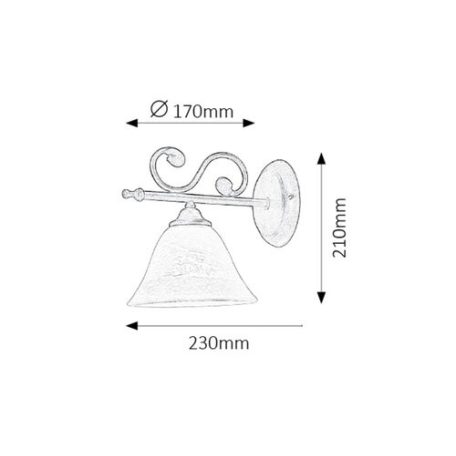 Rábalux 7771 Dorothea fali lámpa, matt fekete, E14, 40W