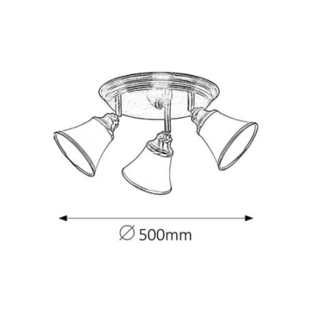 Rábalux 6548 Grando mennyezeti lámpa, bronz/fehér, E14, 3x40W
