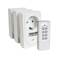   Tracon RCS13 Távkapcsolós csatlakozóaljzat, 3 aljzat, 1 távírányító 230VAC, 50Hz, 3600W, IP20  