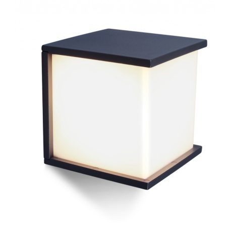 Lutec 5184601118 Box cube square kültéri fali lámpa, világos sötétszürke, E27