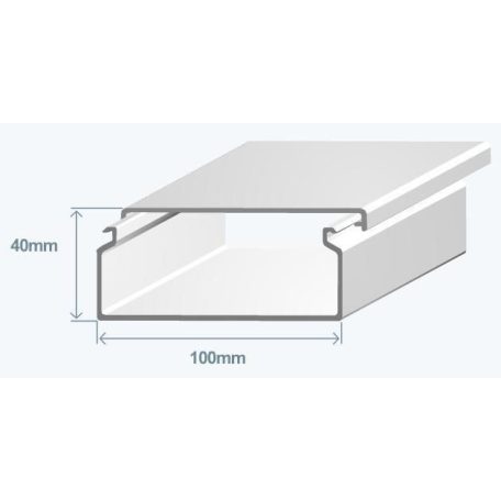 Efapel 13070 CBR 2M Csatorna 100x40 műanyag fali 2m/szál, fedéllel, fehér IK08