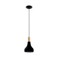 Eglo 900161 Függeszték 1xE27 Ø180 fek/fa Sabinar