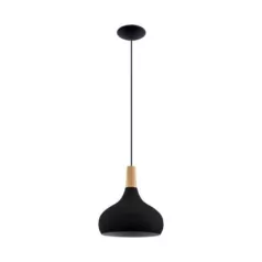 Eglo 900162 Függeszték 1xE27 Ø280 fek/fa Sabinar