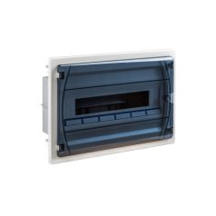   IDE GPE18PT/RR Kiselosztó GOLD 1/18 fehér süllyesztett műanyag tégla falba IP40 PE+N átlátszó ajtó