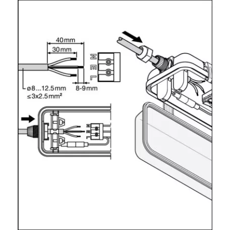 OSRAM 4099854118210 Por- páramentes 1500mm 2x58W T8 LED csőre szerelt IP65 DP HOUSING1500P2XLAMPIP65
