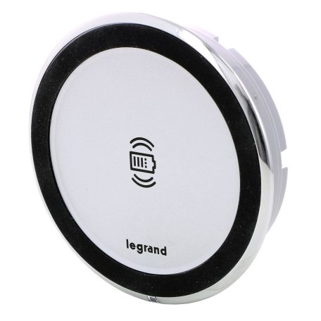 Legrand 077641L Incara Vezeték nélküli töltő - bútorba süllyeszthető, 15 W, IP 44, alumínium