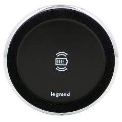   Legrand 077643L Incara Vezeték nélküli töltő - bútorba süllyeszthető, 15 W, IP 44, fekete