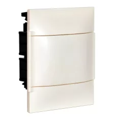  Legrand 134146 PractiboxS 1 sor 6 modul, téglafalba süllyeszthető kiselosztó(650°C), fehér ajtóval, védőföld és nulla elosztókapoccsal