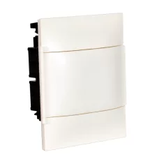   Legrand 134148 PractiboxS 1 sor 8 modul, téglafalba süllyeszthető kiselosztó(650°C), fehér ajtóval, védőföld és nulla elosztókapoccsal