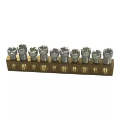   Legrand 134807 PractiboxS 10 kötési pont, 5x16mm² + 5x10mm², kiegészítő csupasz sárgaréz PE/N elosztókapocs; Icc=6 kA