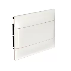   Legrand 135141 PractiboxS 1 sor 12 modul, téglafalba süllyeszthető kiselosztó(650°C), fehér ajtóval, védőföld és nulla elosztókapoccsal