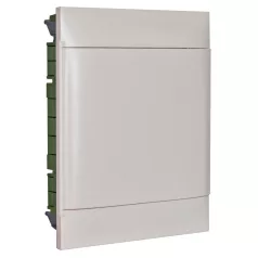   Legrand 135162 PractiboxS 2 sor 12 modul, gipszkartonba süllyeszthető kiselosztó(850°C), fehér ajtóval, védőföld és nulla elosztókapoccsal