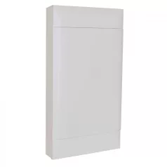   Legrand 135204 PractiboxS 4 sor 12 modul, falon kívüli kiselosztó(650°C), fehér ajtóval, védőföld és nulla elosztókapoccsal