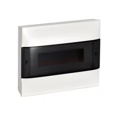   Legrand 135211 PractiboxS 1 sor 12 modul, falon kívüli kiselosztó(650°C), átlátszó füstszínű ajtóval, védőföld és nulla elosztókapoccsal