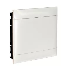   Legrand 137167 PractiboxS 2 sor 18 modul, gipszkartonba süllyeszthető kiselosztó(850°C), fehér ajtóval, védőföld és nulla elosztókapoccsal