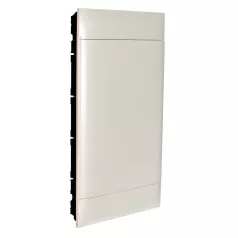   Legrand 137169 PractiboxS 4 sor 18 modul, gipszkartonba süllyeszthető kiselosztó(850°C), fehér ajtóval, védőföld és nulla elosztókapoccsal
