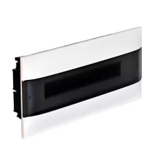   Legrand 137175 PractiboxS 1 sor 22 modul, gipszkartonba süllyeszthető kiselosztó(850°C), átlátszó füstszínű ajtóval, védőföld és nulla elosztókapoccsal