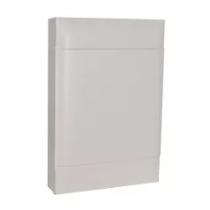   Legrand 137208 PractiboxS 3 sor 18 modul, falon kívüli kiselosztó(650°C), fehér ajtóval, védőföld és nulla elosztókapoccsal