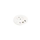 Legrand 654710 Incara Incara Disq 80 - bútorba süllyeszthető 2P+F + USB A+C + RJ45 Cat.6 UTP aljzat, 2m kábellel, fehér