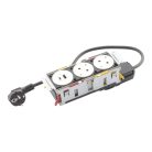 Legrand 654747 Incara Incara Disq In 3 - bútorba süllyeszthető 2x2P+F + 1xUSB A+C aljzat, 2m kábellel, fehér (keret nélkül)