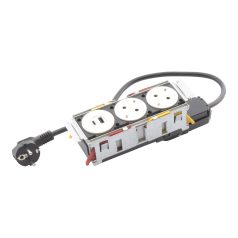   Legrand 654747 Incara Incara Disq In 3 - bútorba süllyeszthető 2x2P+F + 1xUSB A+C aljzat, 2m kábellel, fehér (keret nélkül)