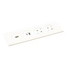 Legrand 654748 Incara Incara Disq In 4 - bútorba süllyeszthető 2x2P+F + 1xUSB A+C + 1xHDMI aljzat, 2m kábellel, fehér (keret nélkül)