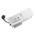 Legrand 654825 Incara Incara Pop-up - bútorba süllyeszthető, 2x4 modul, 2x2P+F + USB A+C + HDMI aljzat, 2m kábellel, fehér