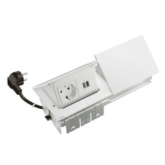   Legrand 654825 Incara Incara Pop-up - bútorba süllyeszthető, 2x4 modul, 2x2P+F + USB A+C + HDMI aljzat, 2m kábellel, fehér