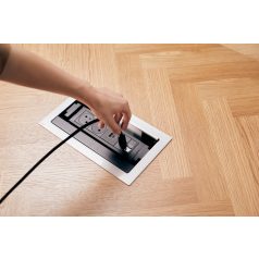   Legrand 654854 Incara Incara Flip up - bútorba süllyeszthető, 8 modul, 3x2P+F + USB A+C aljzat, 2m kábellel, alumínium