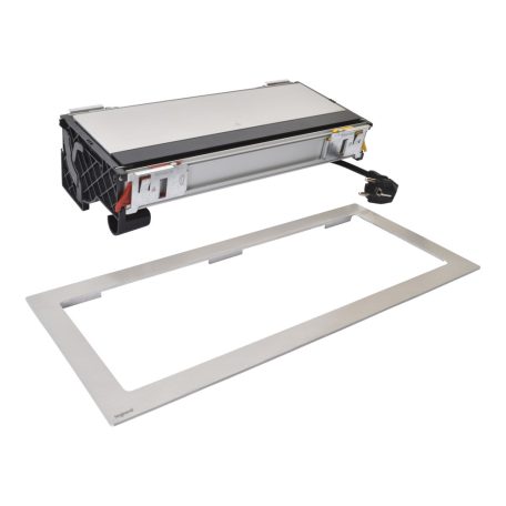 Legrand 654856 Incara Incara Flip up - bútorba süllyeszthető, 12 modul, 5x2P+F + USB A+C aljzat, 2m kábellel, alumínium