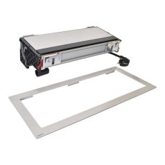   Legrand 654857 Incara Incara Flip up - bútorba süllyeszthető, 12 modul, 3x2P+F + USB A+C + 3xRJ45 Cat.6 UTP 1 modul + HDMI 1 modul aljzat, 2m kábellel, alumínium