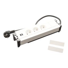   Legrand 654862 Incara Incara Multilink - bútorba süllyeszthető, 8 modul, 3x2P+F + USB A+C aljzat, 2m kábellel, fehér