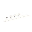Legrand 654862 Incara Incara Multilink - bútorba süllyeszthető, 8 modul, 3x2P+F + USB A+C aljzat, 2m kábellel, fehér