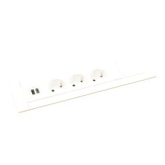   Legrand 654862 Incara Incara Multilink - bútorba süllyeszthető, 8 modul, 3x2P+F + USB A+C aljzat, 2m kábellel, fehér