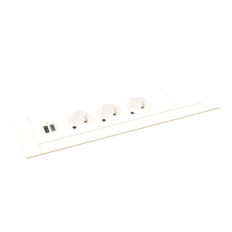 Legrand 654862 Incara Incara Multilink - bútorba süllyeszthető, 8 modul, 3x2P+F + USB A+C aljzat, 2m kábellel, fehér